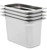 VidaXL Gastronormbakken 4 st GN 1/3 200 mm roestvrij staal