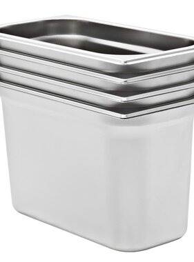 VidaXL Gastronormbakken 4 st GN 1/3 200 mm roestvrij staal