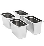 VidaXL Gastronormbakken 4 st GN 1/3 200 mm roestvrij staal