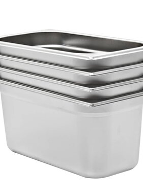 VidaXL Gastronormbakken 4 st GN 1/3 150 mm roestvrij staal