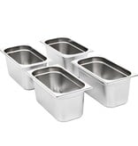 VidaXL Gastronormbakken 4 st GN 1/3 150 mm roestvrij staal