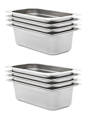 VidaXL Gastronormbakken 8 st GN 1/3 100 mm roestvrij staal