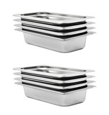 VidaXL Gastronormbakken 8 st GN 1/3 65 mm roestvrij staal