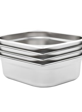 VidaXL Gastronormbakken 4 st GN 1/2 100 mm roestvrij staal