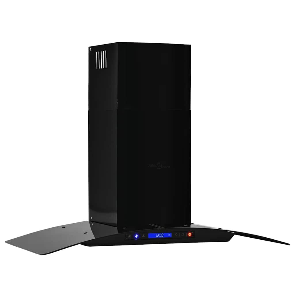 VidaXL Wandafzuigkap 756 m³/u 90 cm roestvrij staal zwart