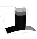 VidaXL Wandafzuigkap 756 m³/u 90 cm roestvrij staal zwart