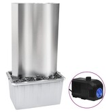 VidaXL Tuinfontein 60,2x37x122,1 cm roestvrij staal zilverkleurig