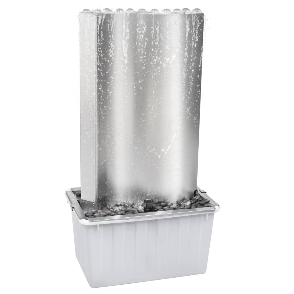 VidaXL Tuinfontein 60,2x37x122,1 cm roestvrij staal zilverkleurig