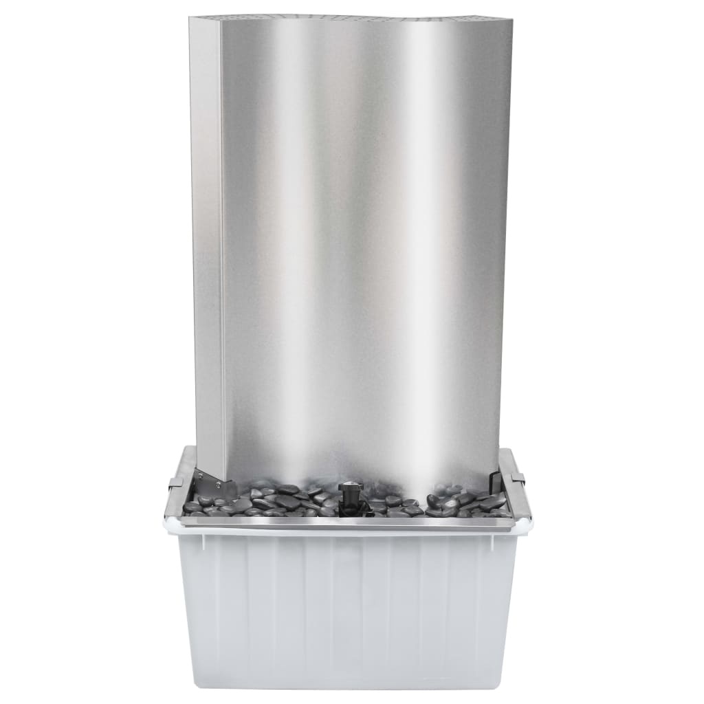 VidaXL Tuinfontein 60,2x37x122,1 cm roestvrij staal zilverkleurig