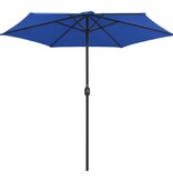 VidaXL Parasol met aluminium paal 270x246 cm azuurblauw