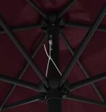 VidaXL Parasol met aluminium paal 270x246 cm bordeauxrood