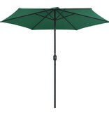 VidaXL Parasol met aluminium paal 270x246 cm groen