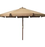 VidaXL Parasol met houten paal 330 cm taupe