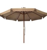 VidaXL Parasol met houten paal 330 cm taupe