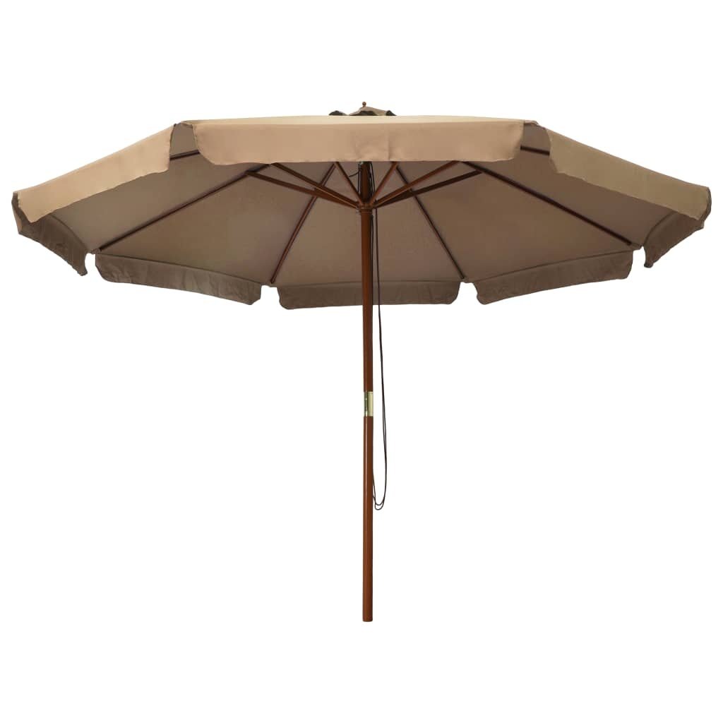 VidaXL Parasol met houten paal 330 cm taupe