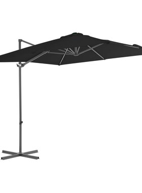VidaXL Zweefparasol met stalen paal 250x250 cm zwart