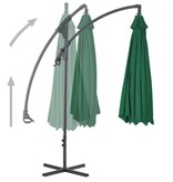 VidaXL Zweefparasol met stalen paal 250x250 cm groen