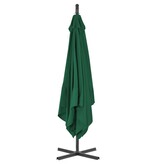 VidaXL Zweefparasol met stalen paal 250x250 cm groen