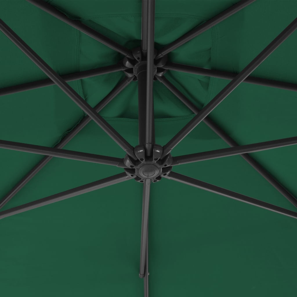 VidaXL Zweefparasol met stalen paal 250x250 cm groen