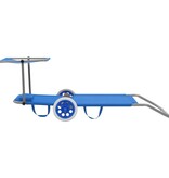 VidaXL Ligbed met luifel en wieltjes inklapbaar staal blauw