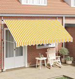 VidaXL Luifel handmatig uittrekbaar 400 cm oranje en witte strepen