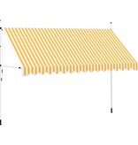 VidaXL Luifel handmatig uittrekbaar 400 cm oranje en witte strepen