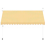 VidaXL Luifel handmatig uittrekbaar 400 cm oranje en witte strepen
