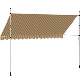VidaXL Luifel handmatig uittrekbaar 400 cm oranje en witte strepen