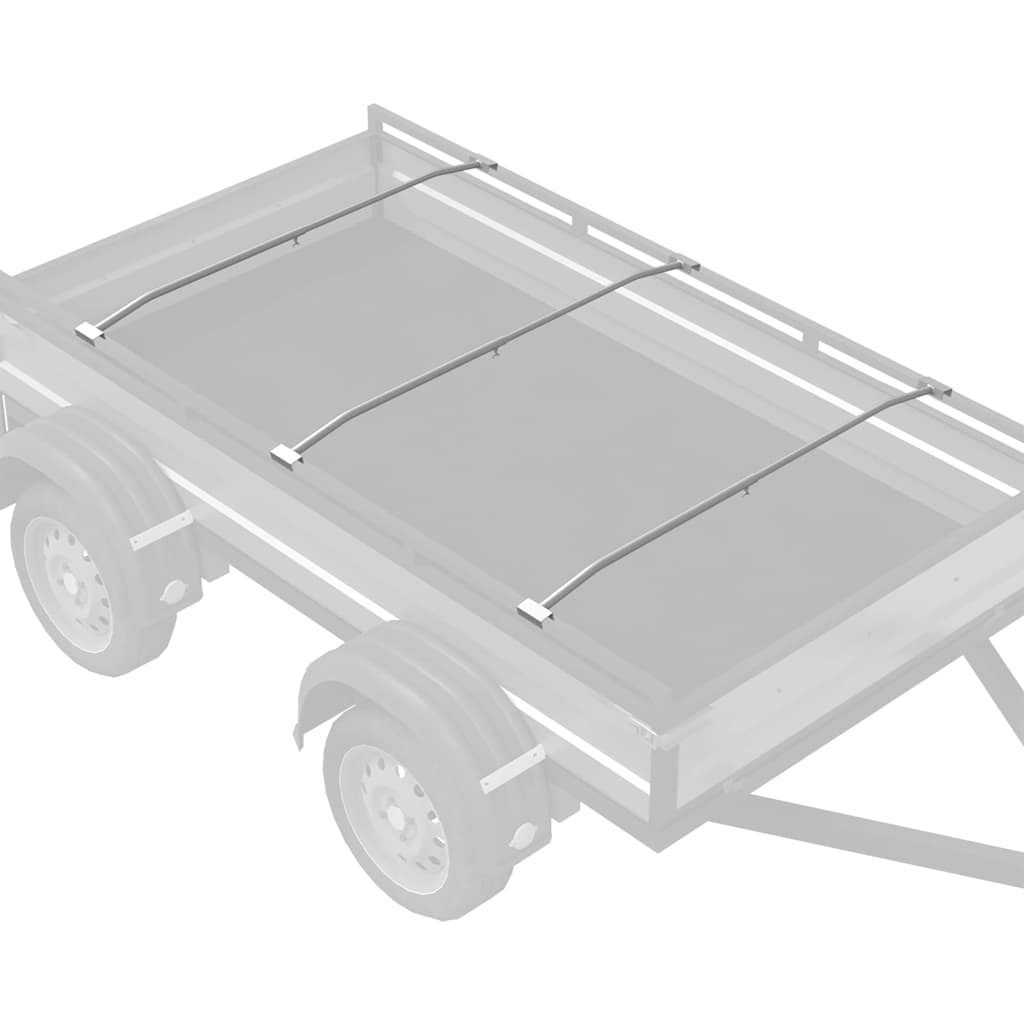 VidaXL geschikt voor vlak tarpaulin beugel 3 pcs Zilver 130-210 cm