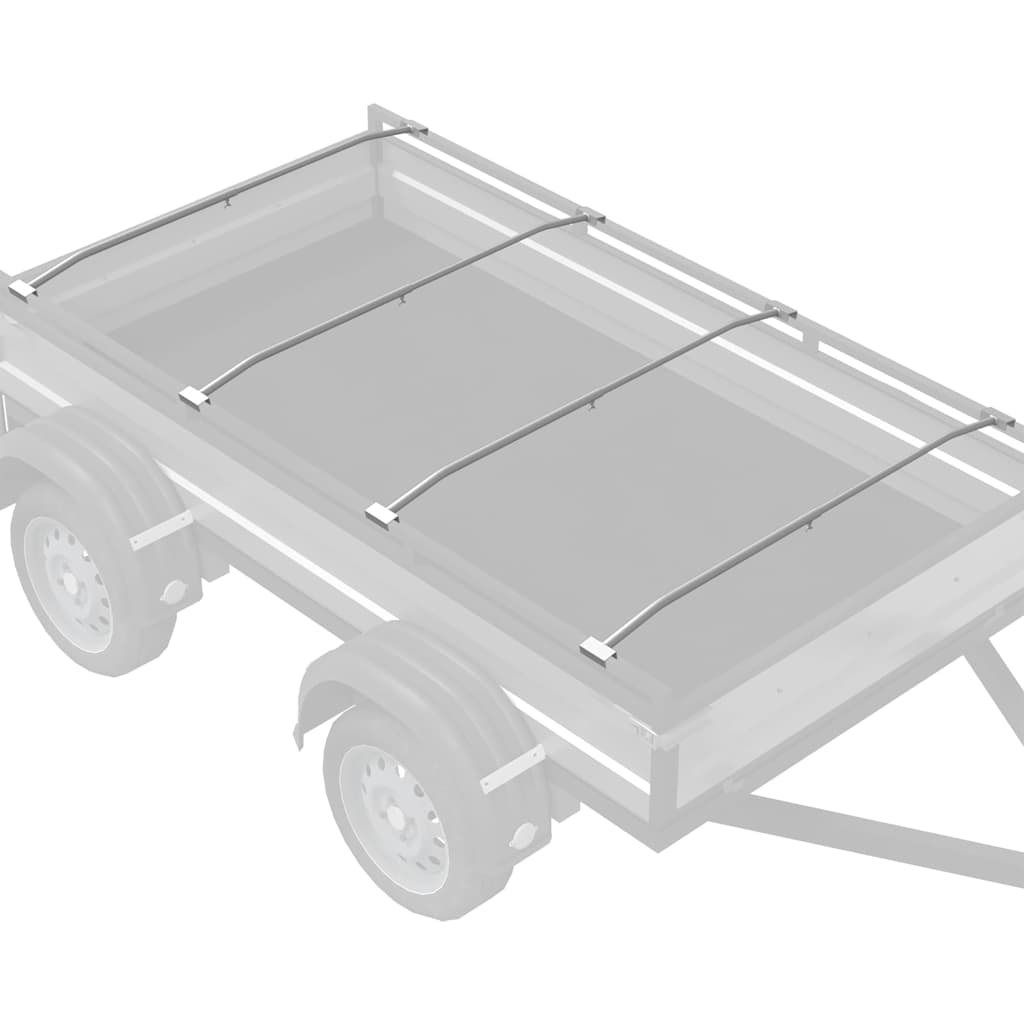 VidaXL geschikt voor vlak tarpaulin beugel 4 pcs Zilver 100-145 cm