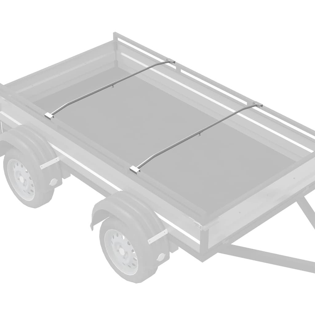 VidaXL geschikt voor vlak tarpaulin beugel 2 pcs Zilver 100-145 cm