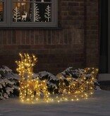 VidaXL Rendier trek slede Warmwit 30 x 12 x 55 cm PET