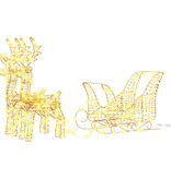 VidaXL Rendier trek slede Warmwit 30 x 12 x 55 cm PET