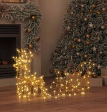 VidaXL Rendier trek slede Warmwit 30 x 12 x 55 cm PET