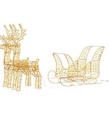 VidaXL Rendier trek slede Warmwit 30 x 12 x 55 cm PET