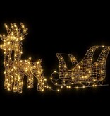 VidaXL Rendier trek slede Warmwit 30 x 12 x 55 cm PET