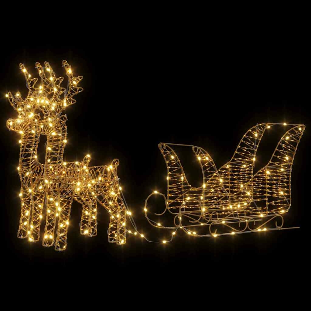 VidaXL Rendier trek slede Warmwit 30 x 12 x 55 cm PET