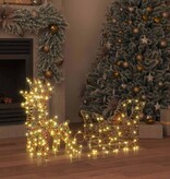 VidaXL Rendier trek slede met 160 LED Warmwit 30 x 12 x 54.5 cm PET