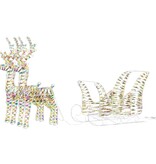 VidaXL Rendier trek slede met 160 LED Warmwit 30 x 12 x 54.5 cm PET