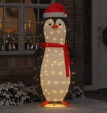 VidaXL Sneeuw Pinguïn Figuur Warmwit 78 x 88 x 180 cm Stof