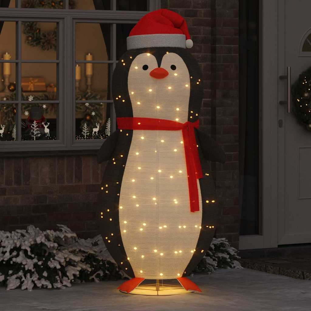VidaXL Sneeuw Pinguïn Figuur Warmwit 78 x 88 x 180 cm Stof