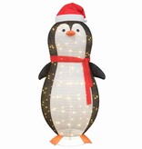 VidaXL Sneeuw Pinguïn Figuur Warmwit 78 x 88 x 180 cm Stof