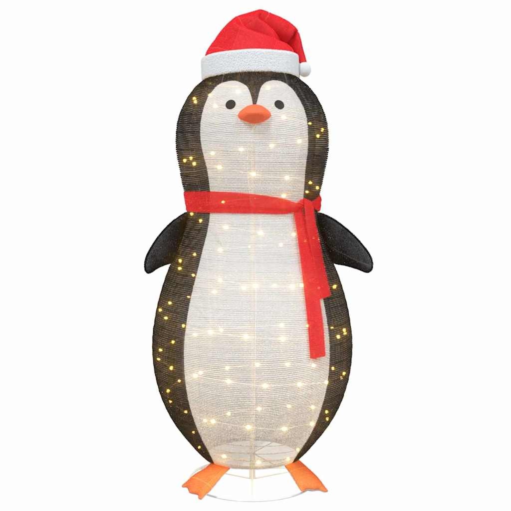VidaXL Sneeuw Pinguïn Figuur Warmwit 78 x 88 x 180 cm Stof