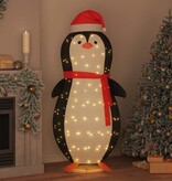 VidaXL Sneeuw Pinguïn Figuur Warmwit 78 x 88 x 180 cm Stof