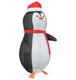 VidaXL Sneeuw Pinguïn Figuur Warmwit 78 x 88 x 180 cm Stof
