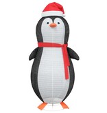 VidaXL Sneeuw Pinguïn Figuur Warmwit 78 x 88 x 180 cm Stof