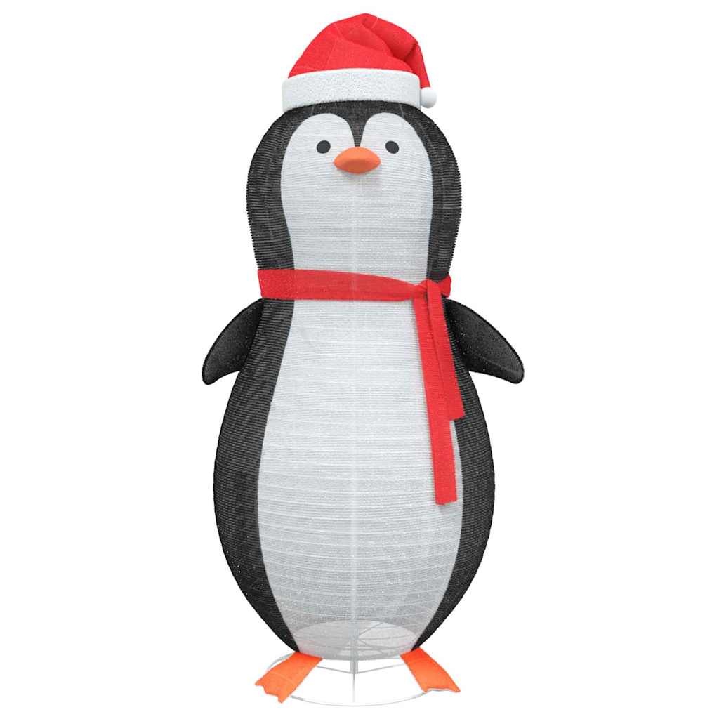 VidaXL Sneeuw Pinguïn Figuur Warmwit 78 x 88 x 180 cm Stof