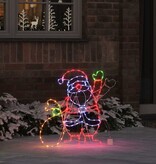 VidaXL Kerstman Licht met 168 LED Multikleur 58.5 x 60 x 1.3 cm IJzer