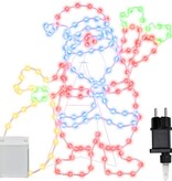 VidaXL Kerstman Licht met 168 LED Multikleur 58.5 x 60 x 1.3 cm IJzer