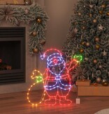 VidaXL Kerstman Licht met 168 LED Multikleur 58.5 x 60 x 1.3 cm IJzer